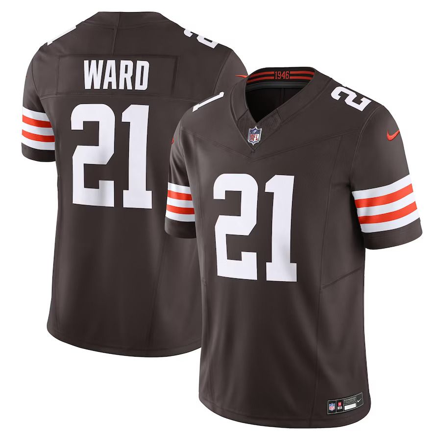 Men Cleveland Browns 21 Denzel Ward Nike Brown Vapor F.U.S.E. Limited NFL Jersey